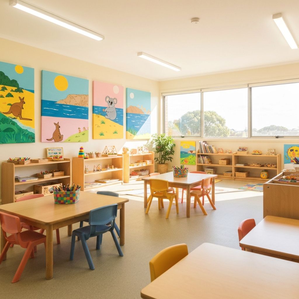 Bright, welcoming classroom interior at Culburra & Districts Preschool with colourful learning materials